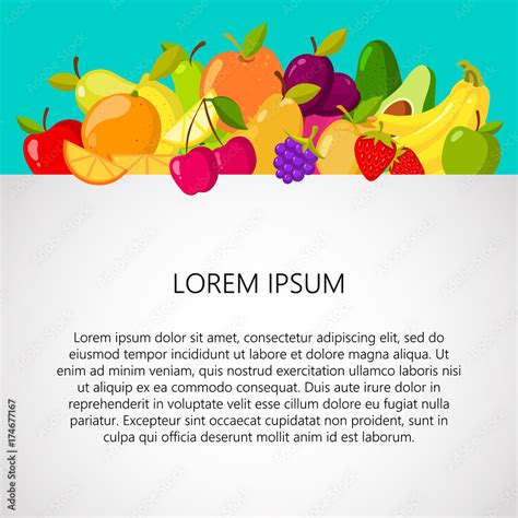 Healthy food background. Design template banner. Vector isolated on white background Stock ...