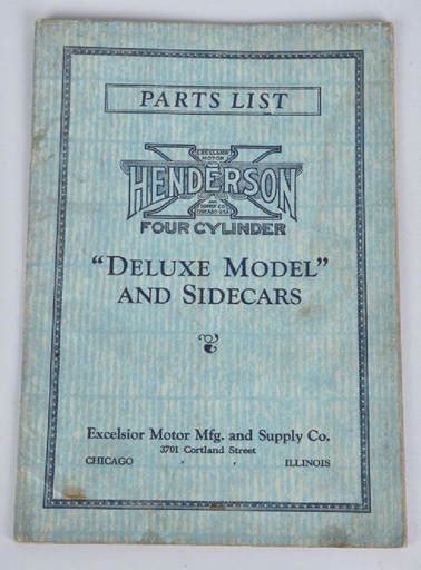 Henderson Motorcycle Parts List Catalog