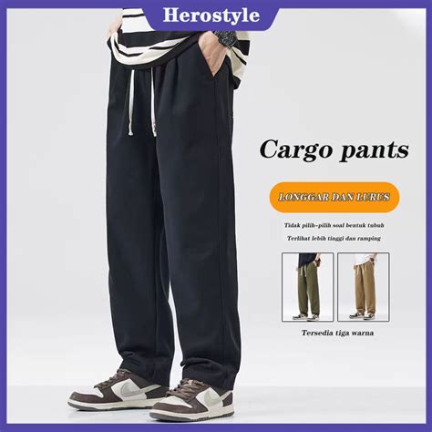 Jual Celana Cargo Panjang Pria Fashion Celana Hitam Pria Cargo Pants