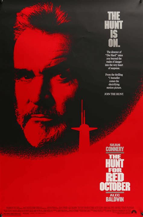 Hunt For Red October 1990 Vintage 27x40 Movie Poster Sean Connery