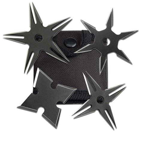 Rc 108 4b 25 Black Throwing Star Set Of 4