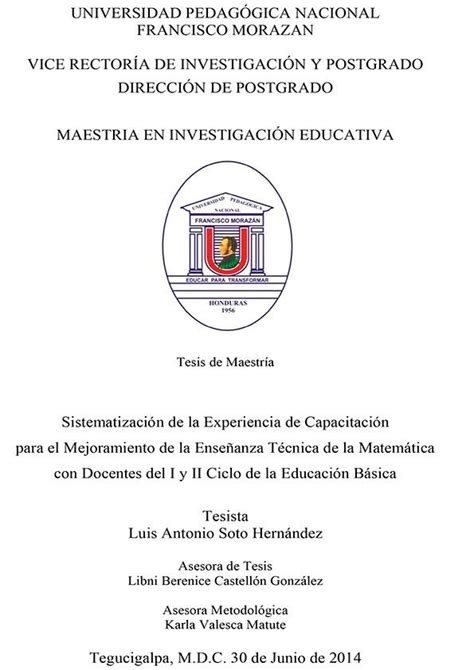 Sistematizaci N De La Experiencia De Capacitaci N Para El Mejoramiento