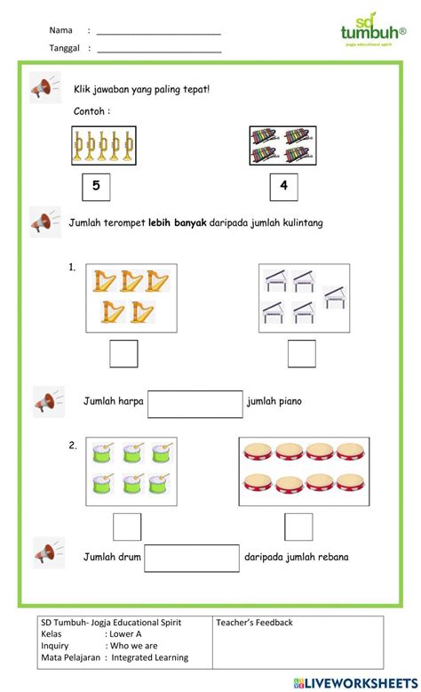 Integrated Learning Membandingkan Bilangan 1 10 Worksheet Live Worksheets