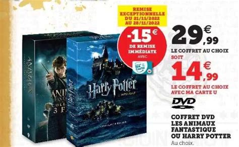 Promo Coffret Dvd Les Animaux Fantastique Ou Harry Potter Chez Super U