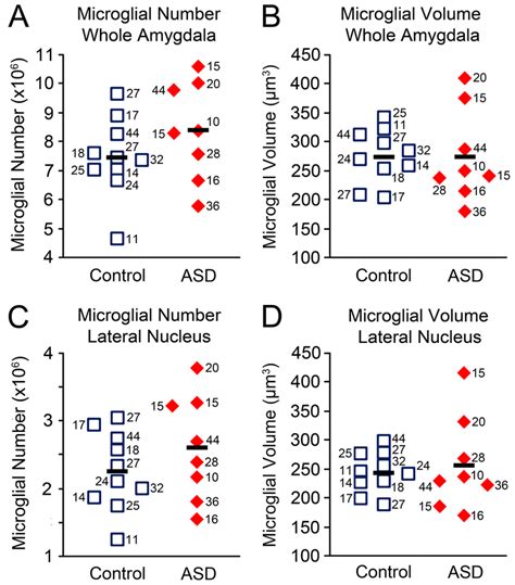 Microglial Number And Size Stereological Measures In ASD And Typically