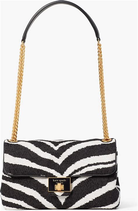 Kate Spade Evelyn Zebra Boucl Jacquard Medium Convertible Shoulder Bag