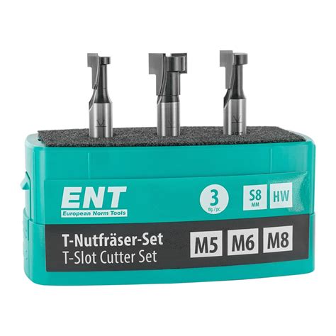 ENT T Nutfräser Set 3 tlg HW Ø M5 6 8 09003