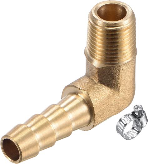 Meccanixity Brass Hose Barb Fitting Elbow 1 4 X 1 8npt Male Thread Right Angle Pipe Connector