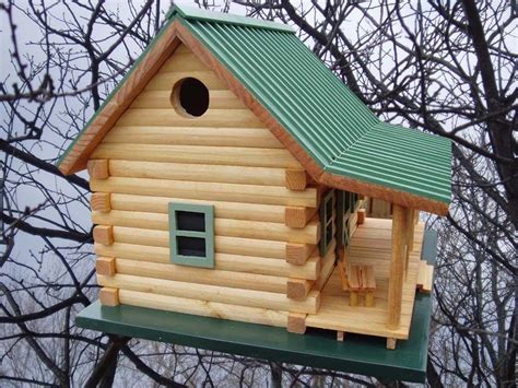 Log Cabin Birdhouse Bird House Plans Bird Houses Rustic Bird Baths