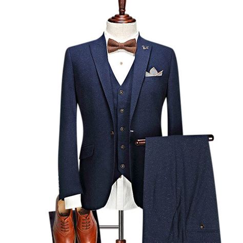 Gentleman Wedding Formal Three Pieces British Style Slim Blazers For