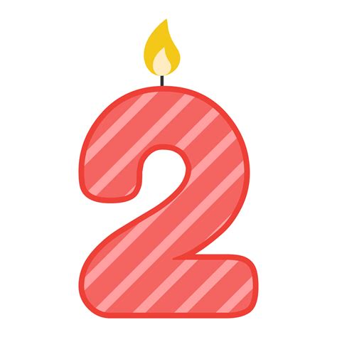 Candle Number Two Vector Illustration Vector Art At Vecteezy