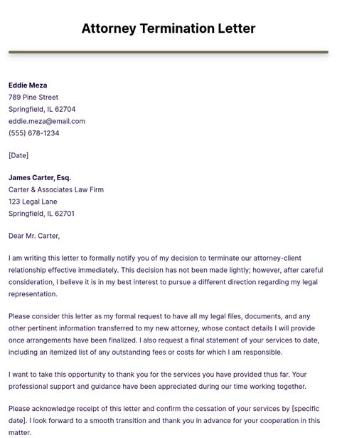 Attorney Termination Letter Example [edit And Download]