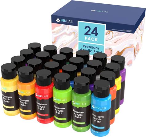 Pintura Acrílica 24 Colores Set de 60ml Colores Acrílicos No Tóxica