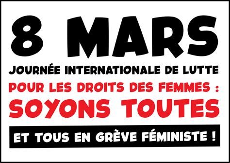 8 Mars Journée Internationale De Lutte Pour Les Droits Des Femmes