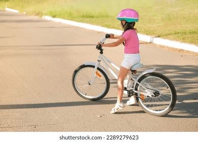 Girl Protective Pink Helmet Learning Ride Stock Photo 2289279623 ...