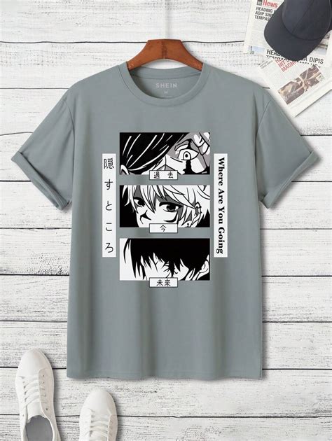 Manfinity Dauomo Homme T Shirt Japonaise Et Figure Mode En Ligne