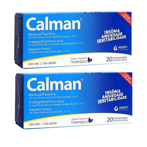 Calman Faz Mal Para O Coração - Kit Calman 2 Caixas Com 20 Comprimidos Revestidos Cada - Resilifarma ...