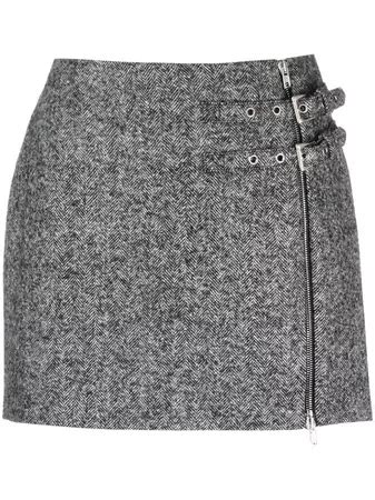 Alessandra Rich Tartan Sequin Tweed Mini Skirt By Alessandra Rich