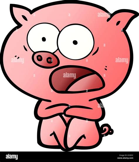 shocked cartoon pig sitting down Stock Vector Image & Art - Alamy