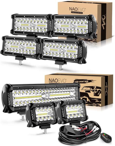 Amazon Naoevo Inch Led Light Bar And Pcs Inch Led Pod Lights