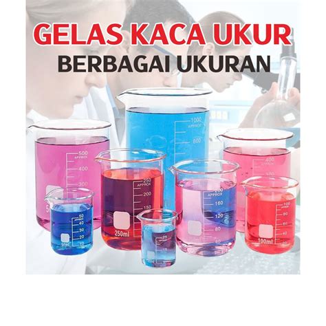 Jual Gelas Ukur Bahan Kaca Berbagai Ukuran Perlengkapan Sepuh Perhiasan