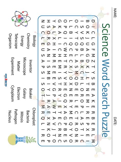 6th Grade Science Word Search Puzzles Pdf