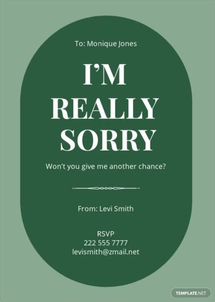 Free Printable Apology Card Template - Google Docs, Illustrator, Word ...