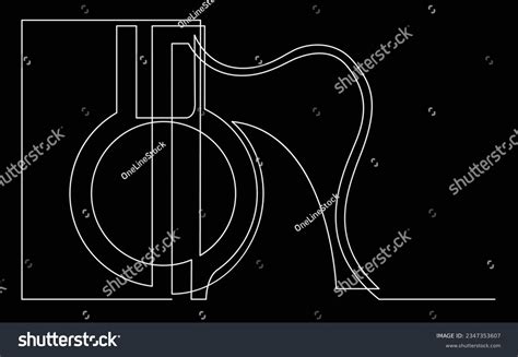 Continuous Line Drawing Of Acoustic Guitar Royalty Free Stock Vector