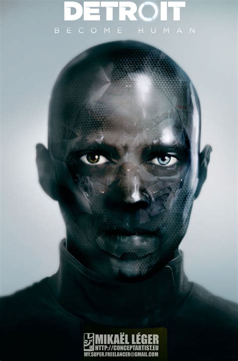 dark android face art detroit  human art gallery