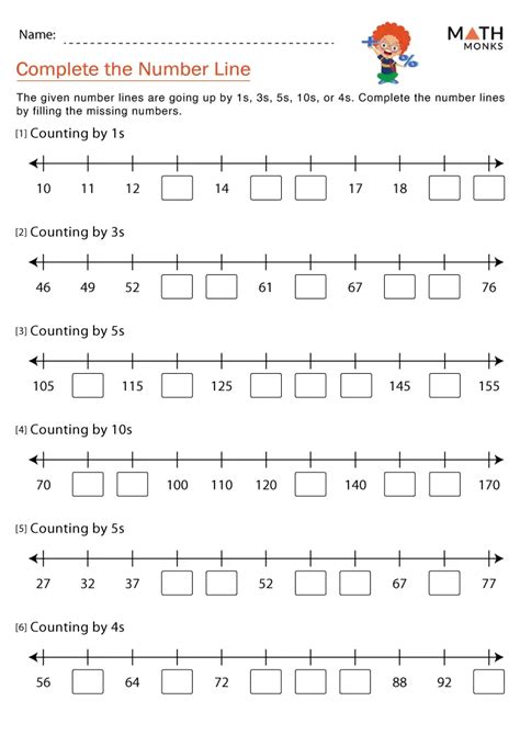 Number Line Worksheets Math Monks