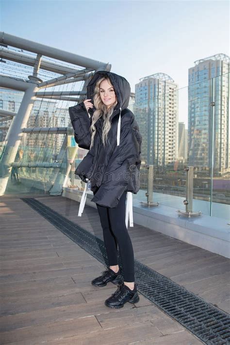 Lovely Blonde Dressed In A Warm Jacket And Pants Stock Photo Image Of Clothing Lady