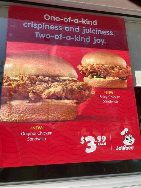 Menu At Jollibee Fast Food Jacksonville Atlantic Blvd