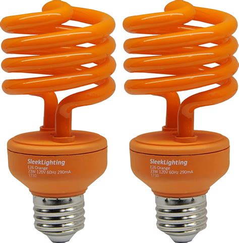 Sleeklighting 23 Watt T2 Orange Light Spiral Cfl Light Bulb Ul