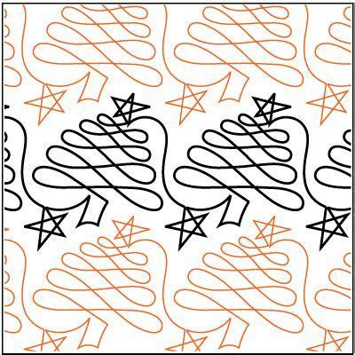 Christmas Doodle Trees Quilting Pantograph Pattern By Patricia Ritter