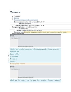 Examen semana 5 Química UTEL Studocu