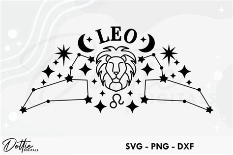 Leo SVG DXF PNG Lion Zodiac Star Sign Craft File