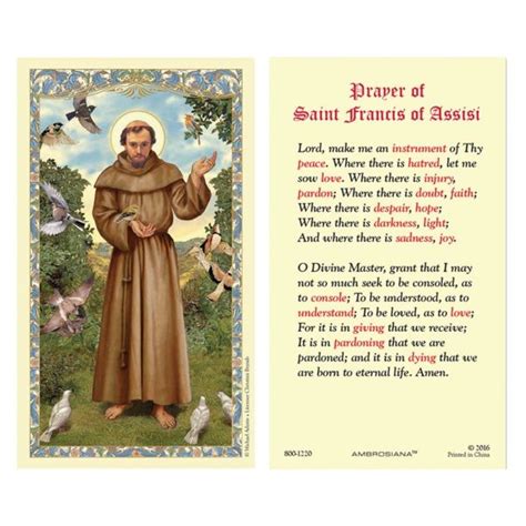 St Francis Of Assisi Holy Card Rome Inspirations