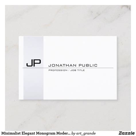 Minimalist Elegant Monogram Modern Simple Plain Business Card Zazzle