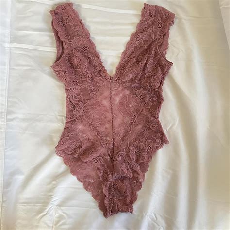 Real Lingerie Women S Pink Bodysuit Depop
