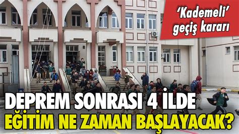 Deprem bölgesinde eğitim ne zaman başlayacak Bakan Özer duyurdu