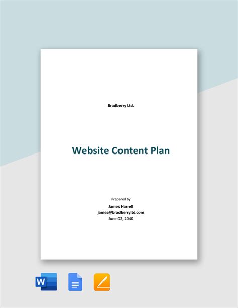 Editable Content Plan Templates in Word to Download