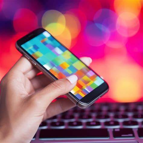 colorful mobile display image smartphone color bokeh