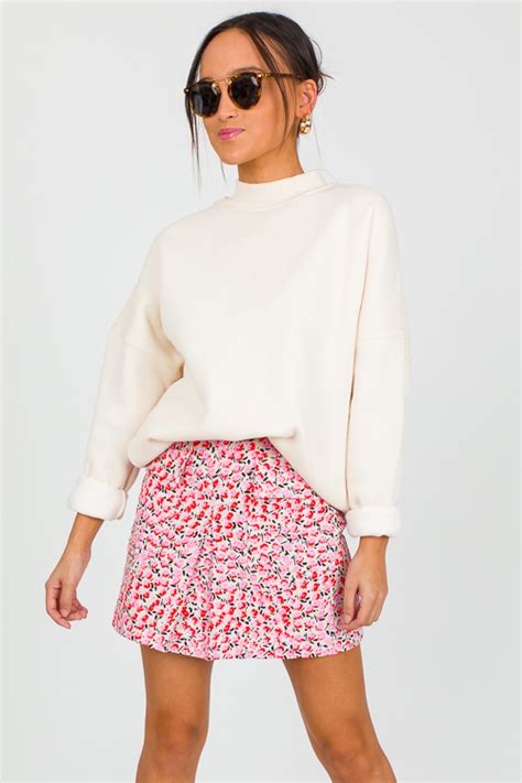 Side Pocket Sweatshirt Cream New Arrivals The Blue Door Boutique