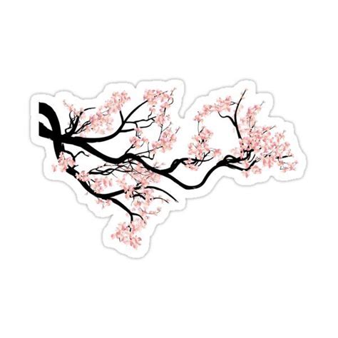 Sakura Cherry Blossom Tree Sticker By Tshirttyou In Tree