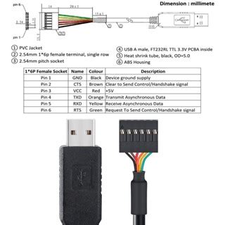 Dtech Usb To Ttl Serial Adapter Ftdi V Testing Cable Pin Female