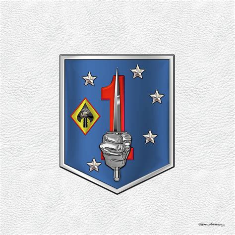 1st Marine Raider Support Battalion 1st M R S B Patch White Leather Digital Art By Serge