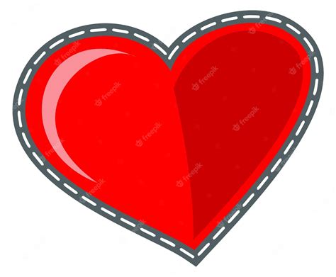 Premium Vector Red Heart Patch Love Symbol Romantic Sticker Isolated