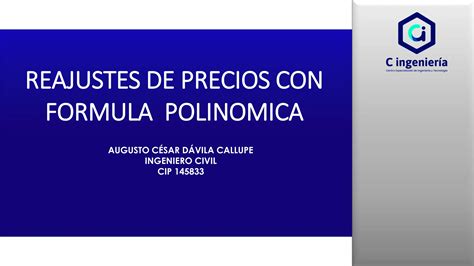 Reajustes De Precios Con Formula Polinomica Pdf