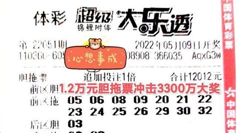 大乐透051期晒票！12012元胆拖票冲击3300万大奖，能否梦想成真奖金活动一等奖