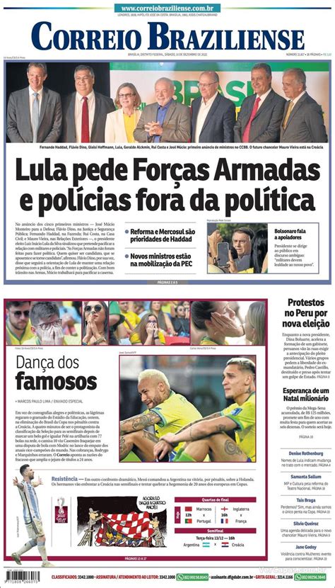 Capa Correio Braziliense Segunda 31 De Outubro De 2022